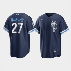 Men Kansas City Royals 27 Adalberto Mondesi 2022 Navy City Connect Cool Base Stitched jersey