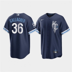 Men Kansas City Royals 36 Cam Gallagher 2022 Navy City Connect Cool Base Stitched jersey