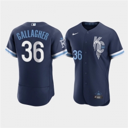 Men Kansas City Royals 36 Cam Gallagher 2022 Navy City Connect Flex Base Stitched MLB jersey