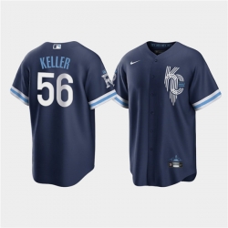 Men Kansas City Royals 56 Brad Keller 2022 Navy City Connect Cool Base Stitched jersey