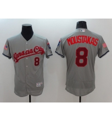 Men Kansas City Royals 8 Moustakas Grey Elite 2022 MLB Jersey