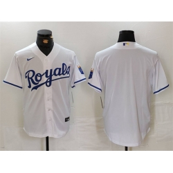 Men Kansas City Royals Blank White Cool Base Stitched Jersey