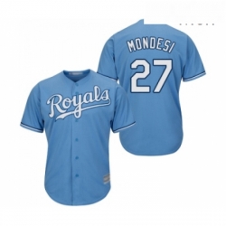 Mens Kansas City Royals 27 Adalberto Mondesi Replica Light Blue Alternate 1 Cool Base Baseball Jersey 