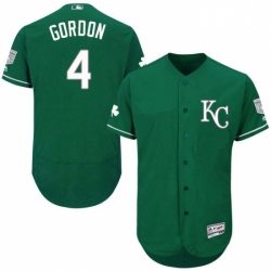 Mens Majestic Kansas City Royals 4 Alex Gordon Green Celtic Flexbase Authentic Collection MLB Jersey