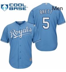 Mens Majestic Kansas City Royals 5 George Brett Replica Light Blue Alternate 1 Cool Base MLB Jersey