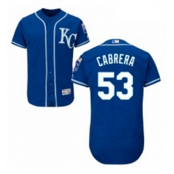 Mens Majestic Kansas City Royals 53 Melky Cabrera Blue Flexbase Authentic Collection MLB Jersey