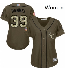 Womens Majestic Kansas City Royals 39 Jason Hammel Authentic Green Salute to Service MLB Jersey