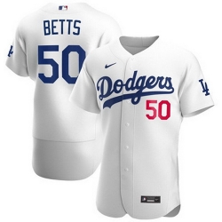 Dodgers  50 Mookie Betts Nike White Jersey