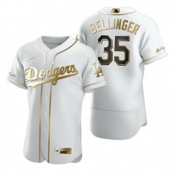 Los Angeles Dodgers 35 Cody Bellinger White Nike Mens Authentic Golden Edition MLB Jersey