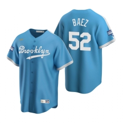 Men Brooklyn Los Angeles Dodgers 52 Pedro Baez Light Blue 2020 World Series Champions Cooperstown Collection Jersey