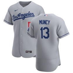 Men Los Angeles Dodgers 13 Max Muncy Men Nike Gray Road 2020 Flex Base Team MLB Jersey