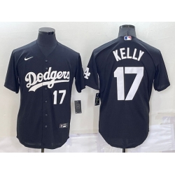 Men Los Angeles Dodgers 17 Joe Kelly Black Cool Base Stitched Baseball Jerseyy