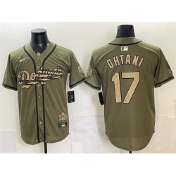 Men Los Angeles Dodgers  17 Shohei Ohtani Olive 2026 Armed Forces Day Stitched Baseball Jerseys