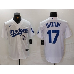 Men Los Angeles Dodgers 17 Shohei Ohtani White Stitched Baseball Jersey 1