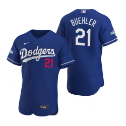 Men Los Angeles Dodgers 21 Walker Buehler Royal 2020 World Series Champions Flex Base Jersey