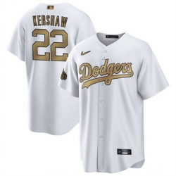 Men Los Angeles Dodgers 22 Clayton Kershaw 2022 All Star White Cool Base Stitched Baseball Jersey