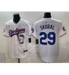 Men Los Angeles Dodgers 29 Tarik Skubal White Hello Kitty Night 2025 World Series Champions Patch Stitched Baseball Jersey Men Los Angeles Dodgers 29 Tarik Skubal White Hello Kitty Night 2025 World Series Champions Patch Stitched Baseball Jersey