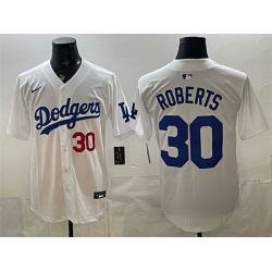 Men Los Angeles Dodgers  30 Dave Roberts White 2026 Home Limited Stitched Baseball Jersey