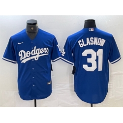 Men Los Angeles Dodgers 31 Tyler Glasnow Blue Cool Base Stitched Baseball Jersey