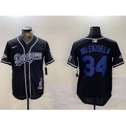 Men Los Angeles Dodgers 34 Toro Valenzuela Black 2024 World Series Champions Limited Stitched Baseball Jersey