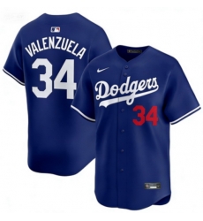 Men Los Angeles Dodgers 34 Toro Valenzuela Blue Flex Base Stitched Baseball Jersey