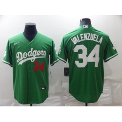 Men Los Angeles Dodgers 34 Toro Valenzuela Green Stitched Baseball Jerse