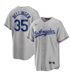 Men Los Angeles Dodgers 35 Cody Bellinger Grey Cool Base Stitched Jersey