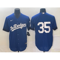 Men Los Angeles Dodgers 35 Cody Bellinger Royal City Connect Cool Base Stitched Baseball Jersey