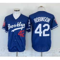 Men Los Angeles Dodgers 42 Jackie Robinson Blue Stitched Baseball Jersey
