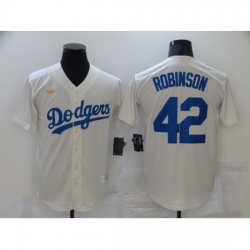 Men Los Angeles Dodgers 42 Jackie Robinson Cream Nike Game Throwback Jersey