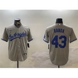 Men Los Angeles Dodgers 43 Anthony Banda Grey Cool Base Stitched Baseball Jersey