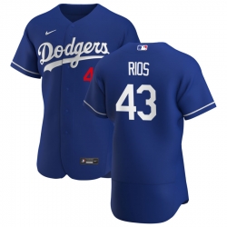 Men Los Angeles Dodgers 43 Edwin Rios Men Nike Royal Alternate 2020 Flex Base Player MLB Jersey