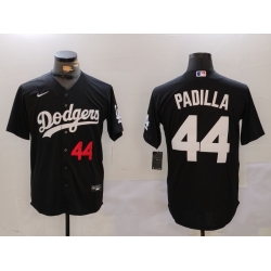 Men Los Angeles Dodgers 44 Vicente Padilla Black Cool Base Stitched Baseball Jersey 1