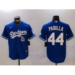 Men Los Angeles Dodgers 44 Vicente Padilla Blue Cool Base Stitched Baseball Jersey 2