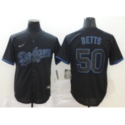 Men Los Angeles Dodgers 50 Mookie Betts 2020 Black Cool Base Stitched Baseball Jersey