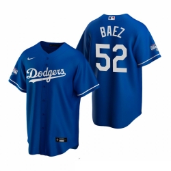 Men Los Angeles Dodgers 52 Pedro Baez Royal 2020 World Series Champions Replica Jersey