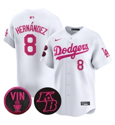 Men Los Angeles Dodgers  8 Enrique Hern%C3%A1ndez White 2026 Mothers Day Vapor Premier Limited Stitched Baseball Jersey