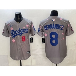 Men Los Angeles Dodgers  8 Enrique Hernandez Grey 2025 Tokyo Series Limited Stitched