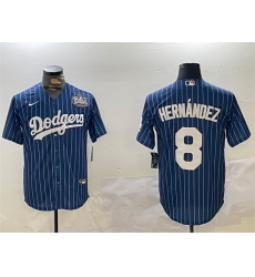 Men Los Angeles Dodgers 8 Enrique Hernandez Royal 2024 World Series Cool Base Stitched Baseball Jersey