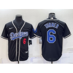 Men Los Angeles Dodgers  Black Cool Base Stitched Baseball Jersey