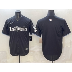 Men Los Angeles Dodgers Blank Black  Gothic Edition  Vapor Premier Limited Stitched Baseball Jersey