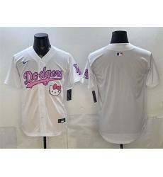 Men Los Angeles Dodgers Blank White Hello Kitty Night Stitched Baseball Jersey Men Los Angeles Dodgers Blank White Hello Kitty Night Stitched Baseball Jersey