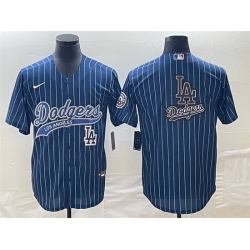 Men Los Angeles Dodgers Blue Team Big Logo With Patch Cool Base Stitched Baseball Jerseys