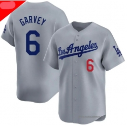 Men Los Angeles Dodgers Steve Garvey #6 Gray Flex Base Stitched White Jersey