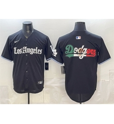 Men Los Angeles Dodgers Team Big Logo Black  Gothic Edition  Vapor Premier Limited Stitched Baseball Jersey