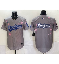 Men Los Angeles Dodgers Team Big Logo Grey 2025 Tokyo Series Limited Stitched Baseball Jersey