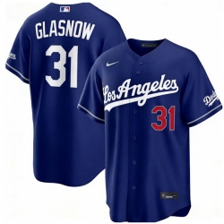 Men Los Angeles Dodgers Tyler Glasnow 31 Blue 2026 Gold Collection Stadium Stitched Baseball Jersey