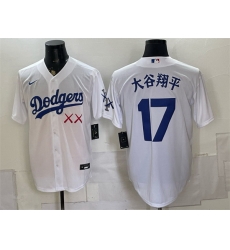 Men Los Angeles Dodgers x KAWS  17 Shohei Ohtani White Vapor Premier Limited Stitched Baseball Jersey