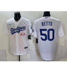Men Los Angeles Dodgers x KAWS  50 Mookie Betts White Vapor Premier Limited Stitched Baseball Jersey