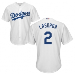 Men Los Angeles Tommy Lasorda White Cool Base Jersey